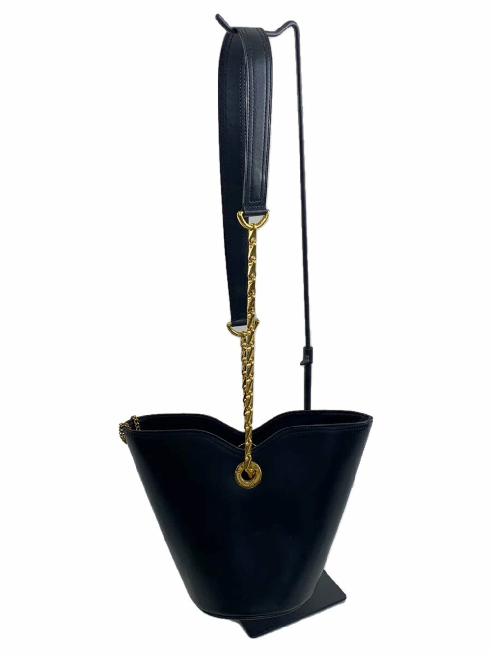 Celine black leather bucket bag